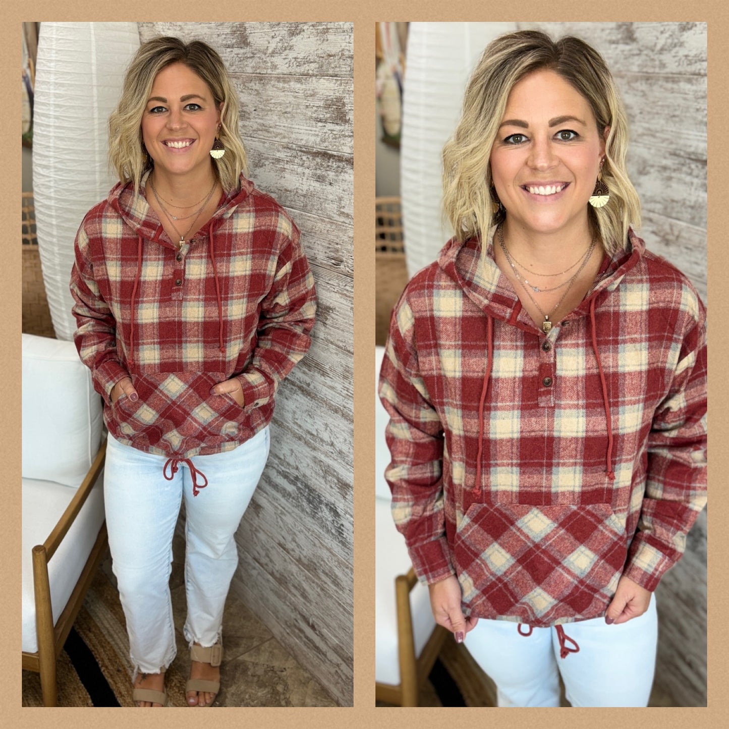 Lightweight Flannel Plaid Pullover ~ 2 Colors