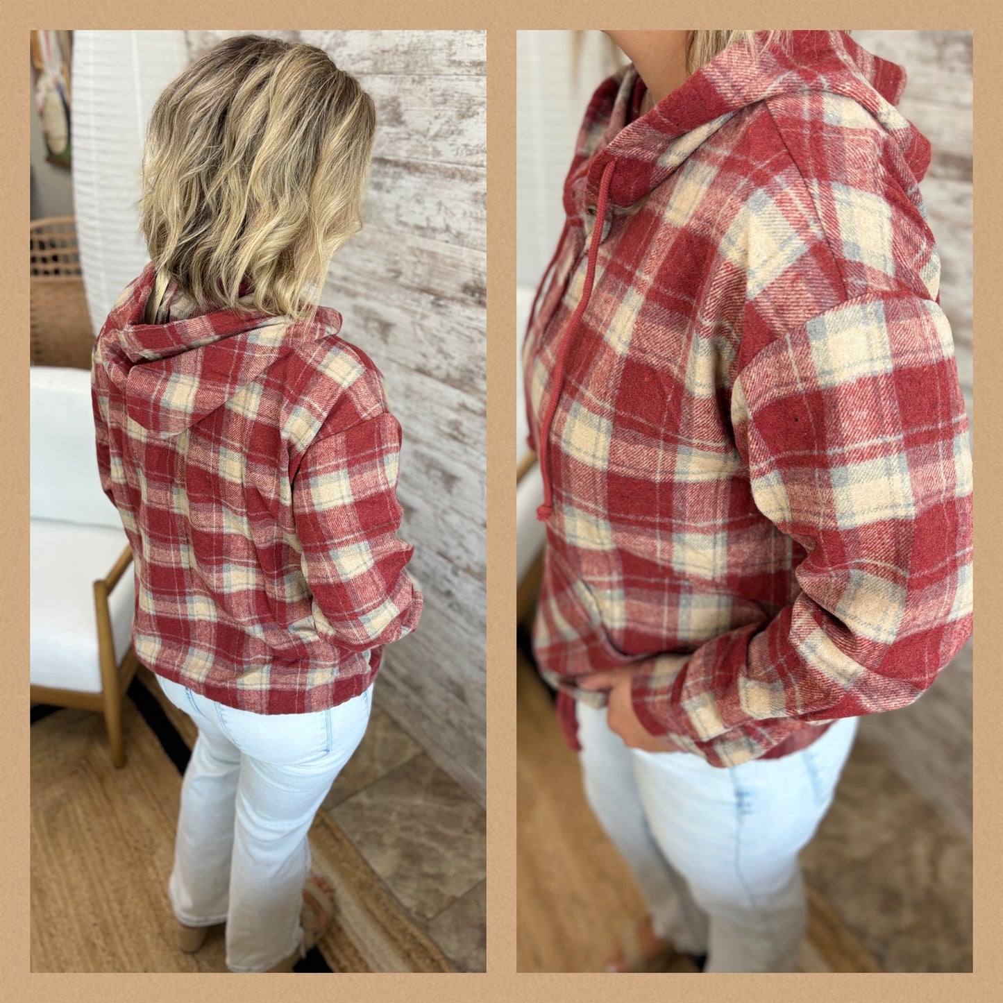 Lightweight Flannel Plaid Pullover ~ 2 Colors