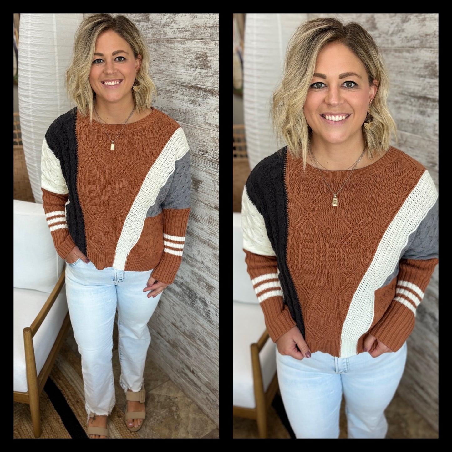 Multi Sienna Cable Knit Sweater