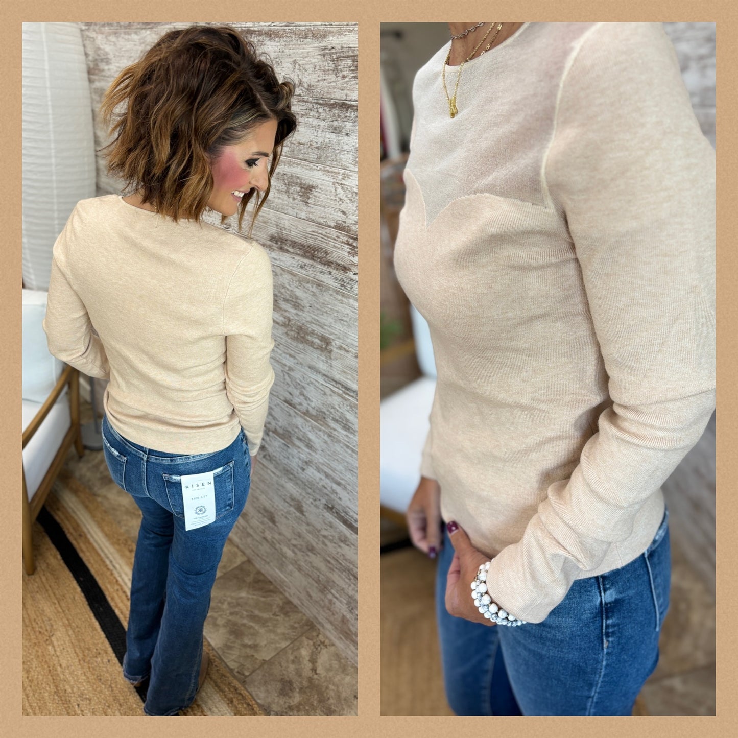 Sheer Sweetheart Neck Sweater ~ 2 Colors