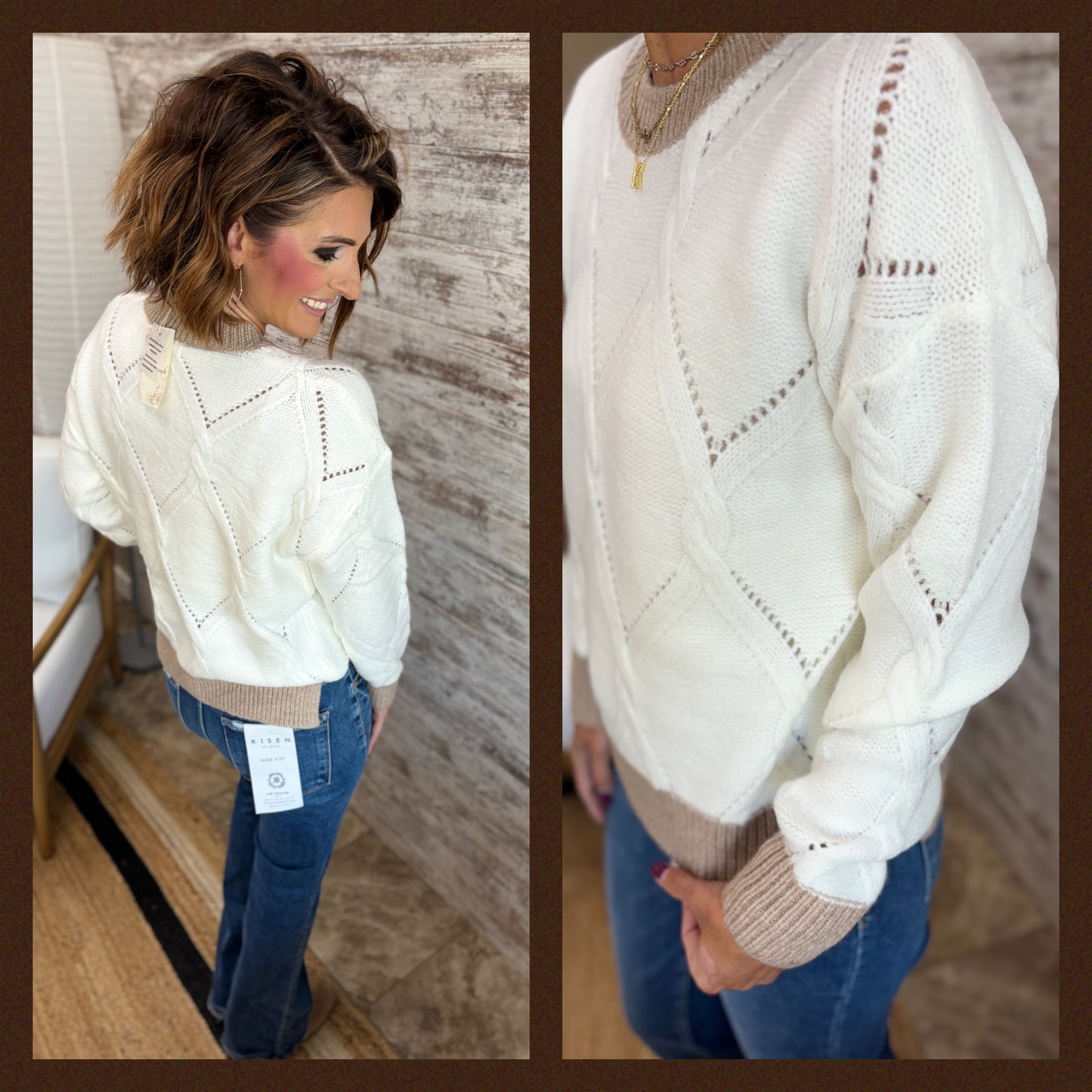 Cream Cable Knit Sweater