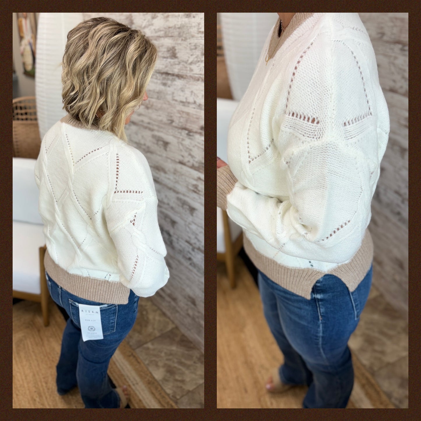 Cream Cable Knit Sweater