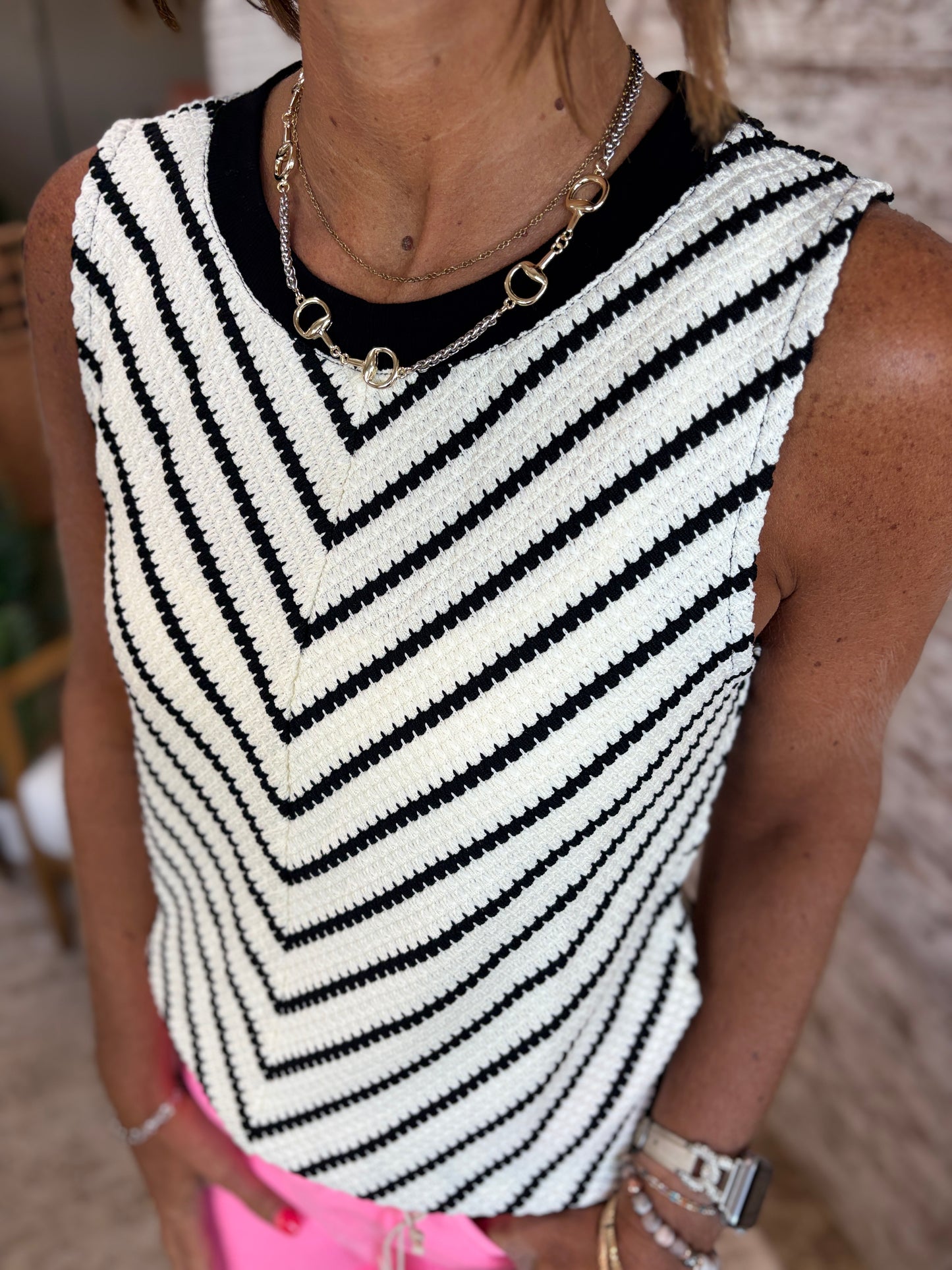 Two-Tone Horsebit Link Necklace