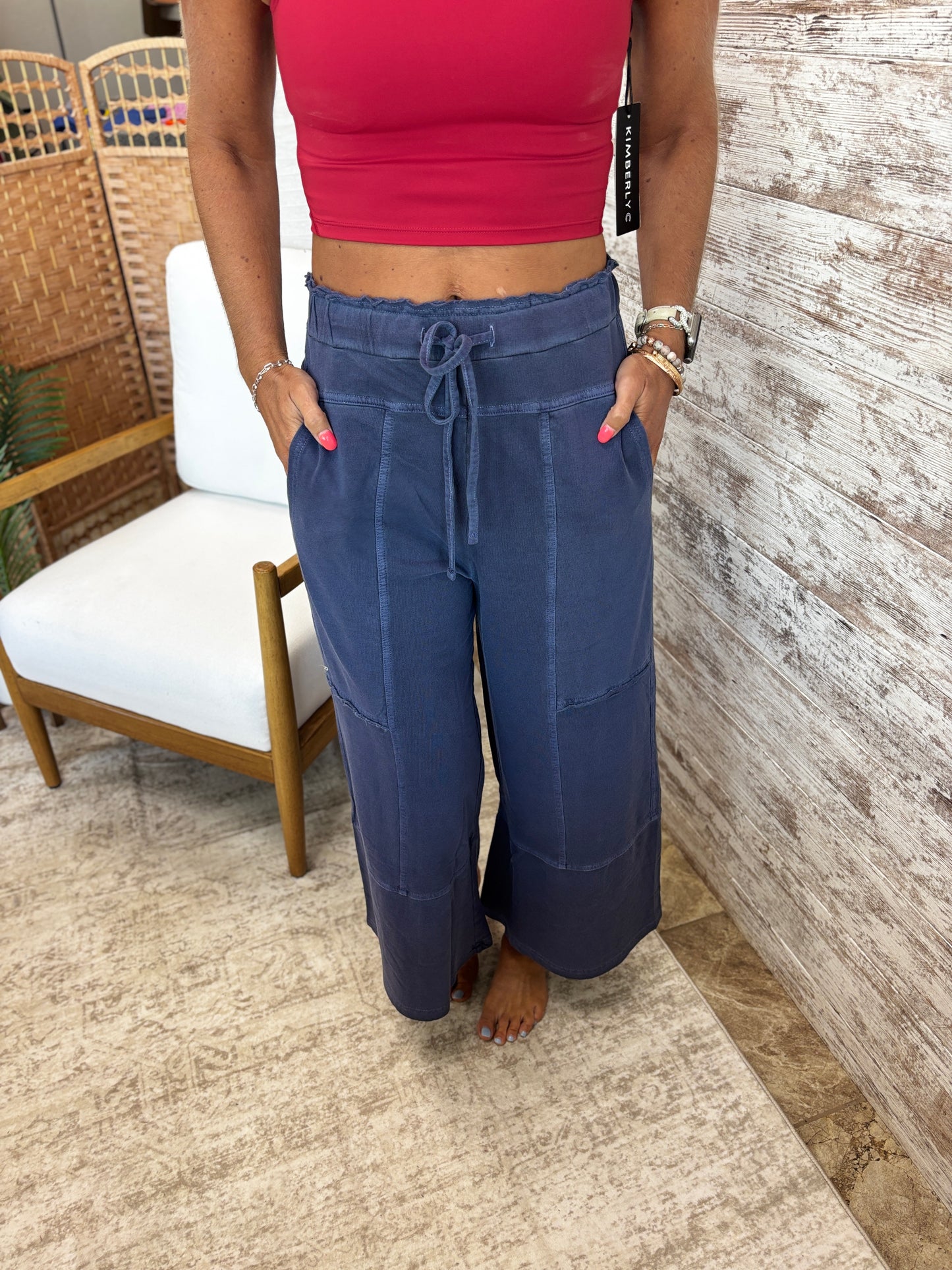 Blackberry Wide Leg Drawstring Pant