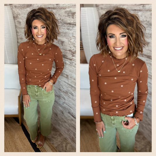 Floral Embroidered Long Sleeve ~ 2 Colors