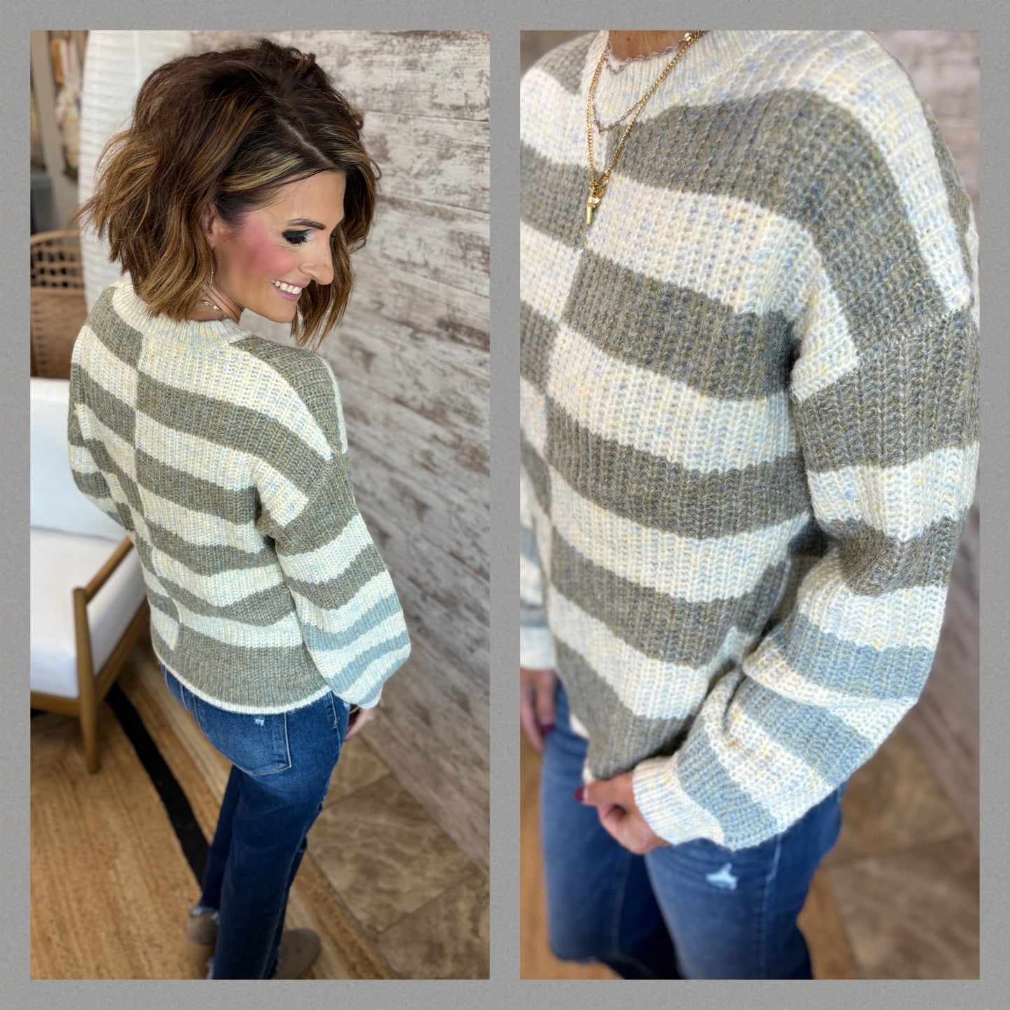 Ivory Mix Multi Stripe Sweater