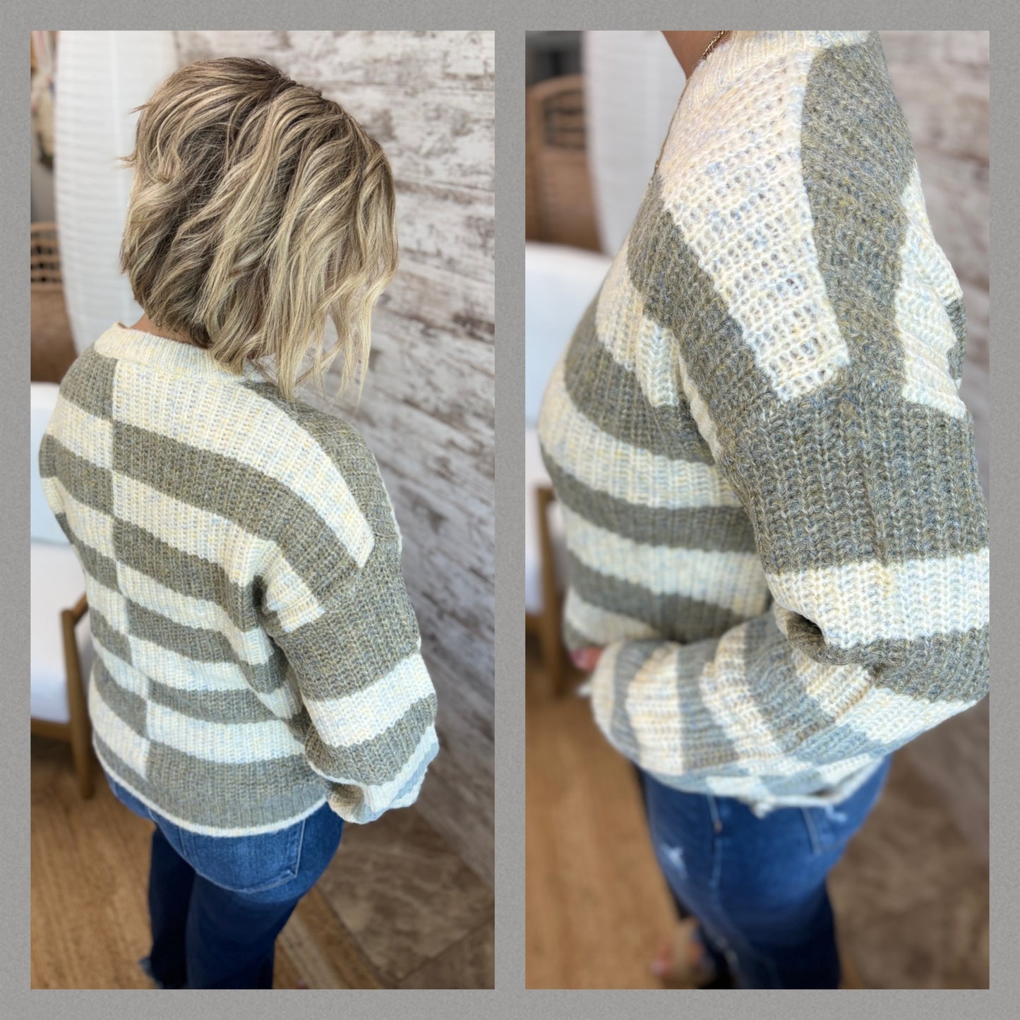 Ivory Mix Multi Stripe Sweater