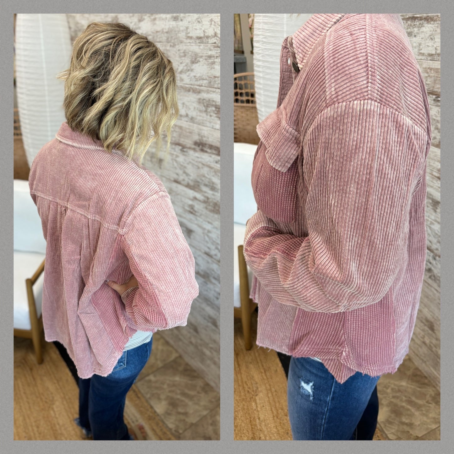 Rose Washed Corduroy Jacket