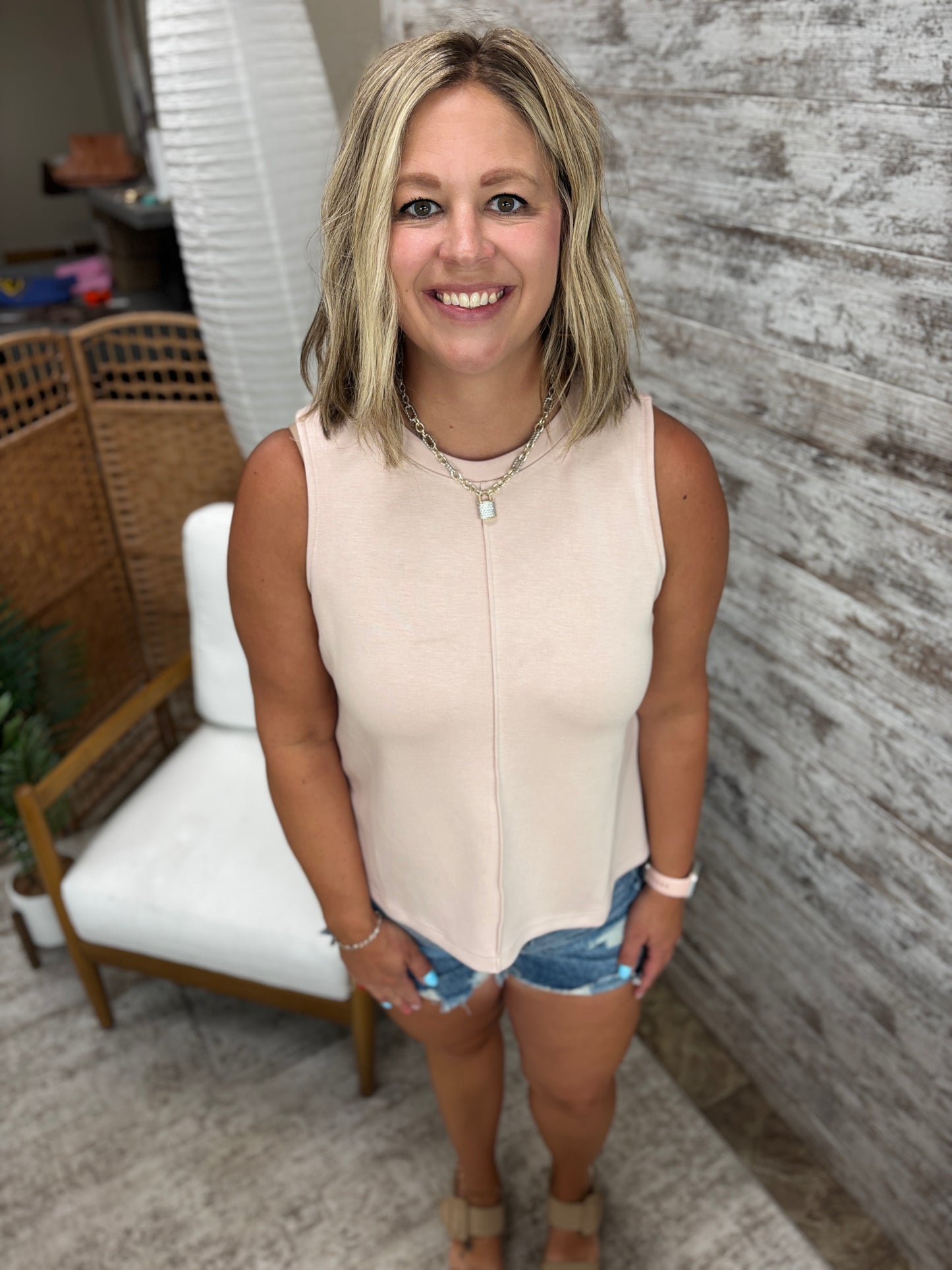 Blush Brushed Modal Seam Tank