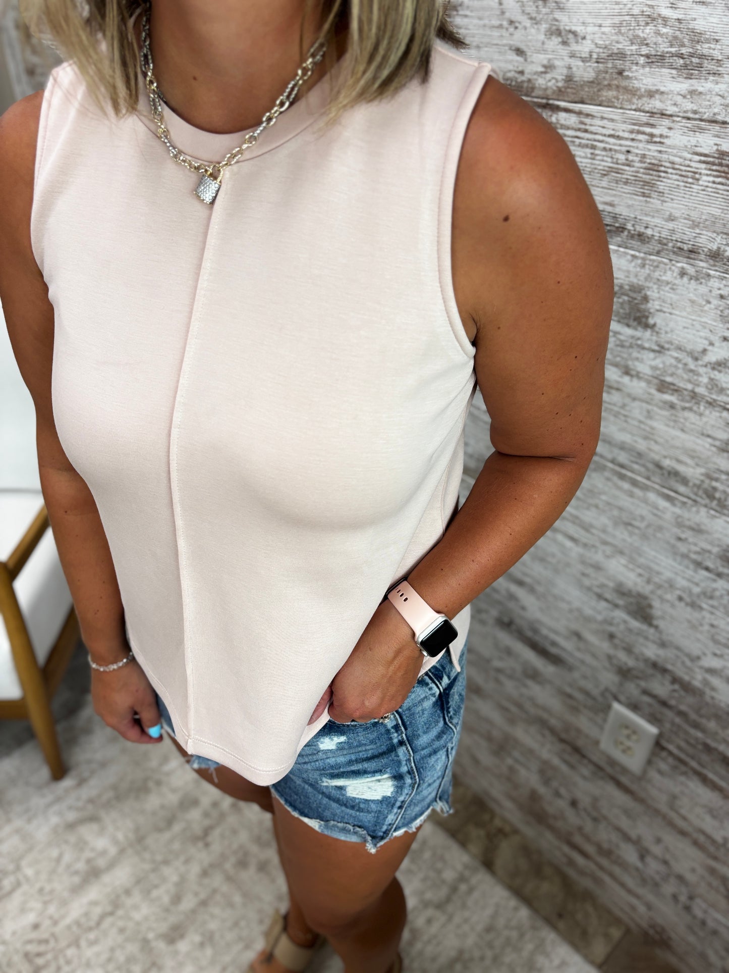 Blush Brushed Modal Seam Tank