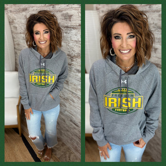 Freedom Irish Football Under Armour Light Grey Fleece Hooded Sweatshirt