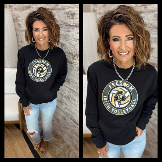 Freedom Irish Volleyball Port & Company Black Kangaroo Pocket Crew