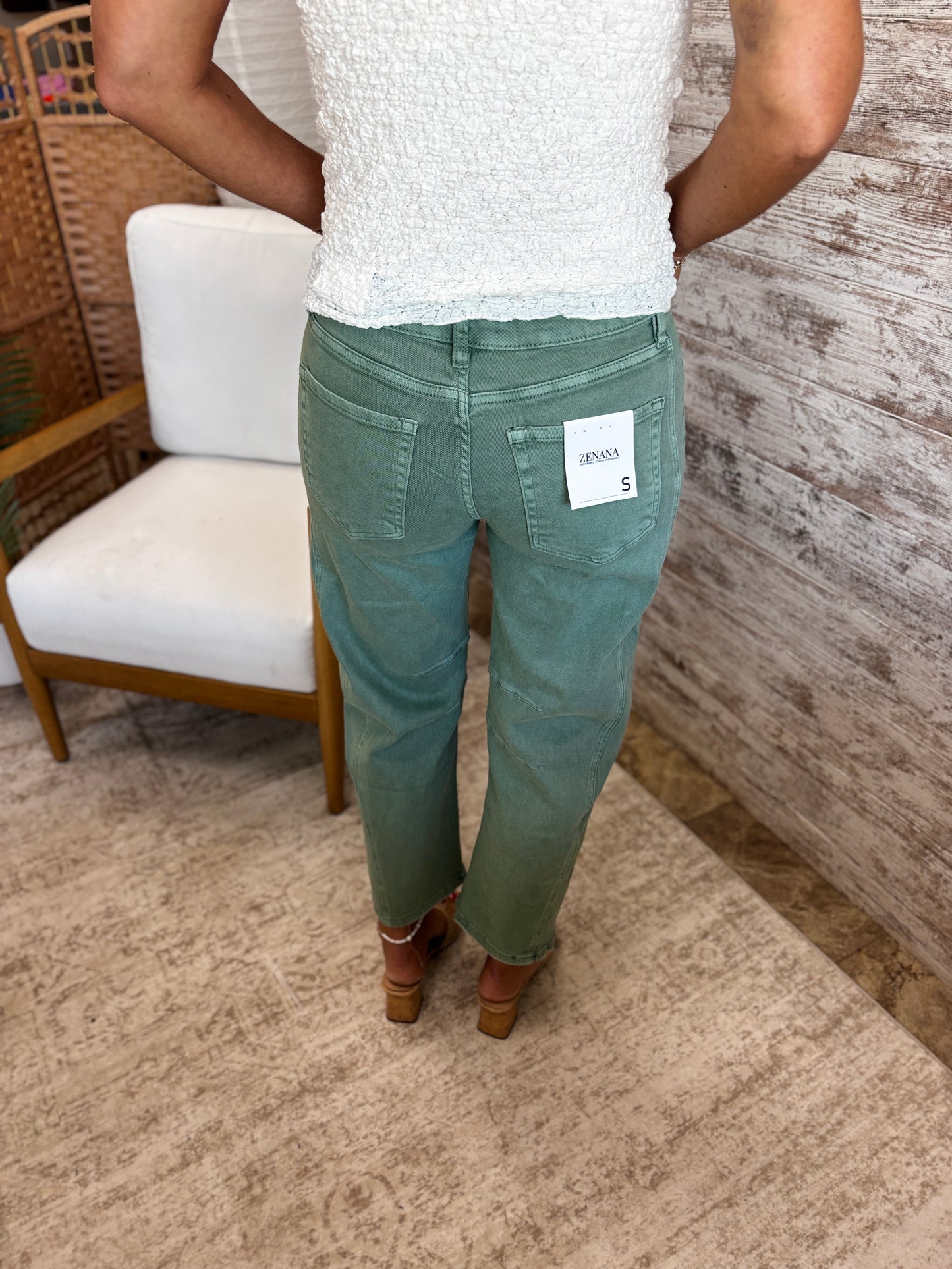Zenana Olive Color Denim Jeans DMP1758A