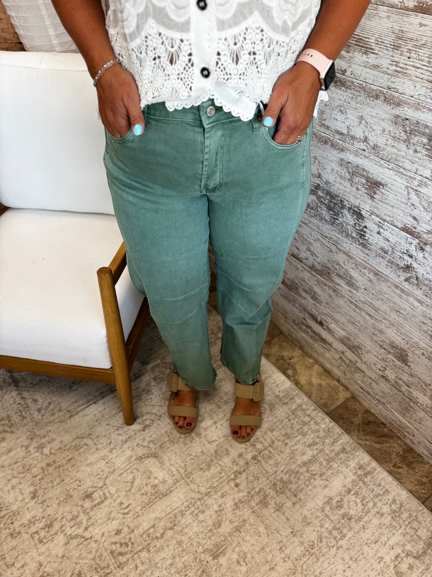 Zenana Olive Color Denim Jeans DMP1758A