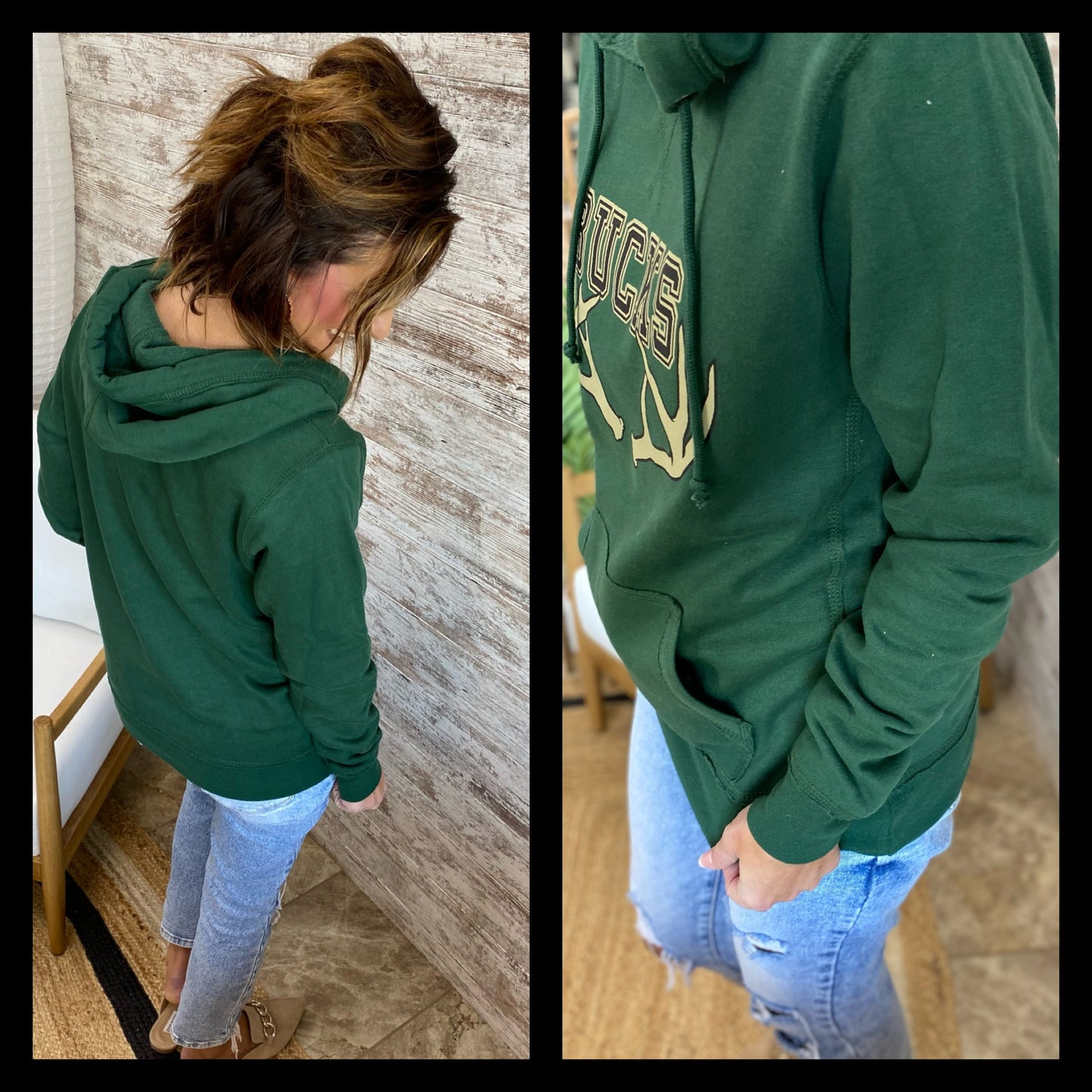 Bucks Forest Green V Notch Hoodie