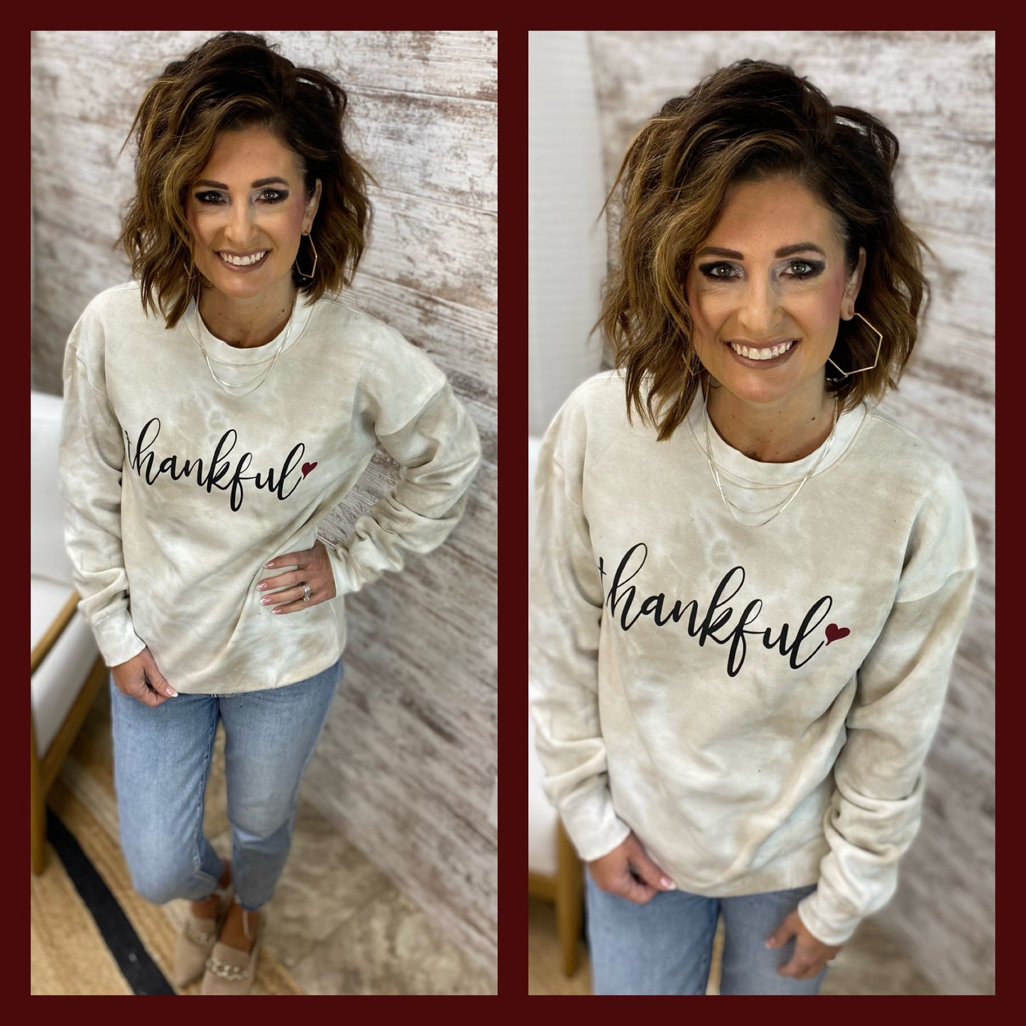 Thankful Enza Natural Swirl Crewneck