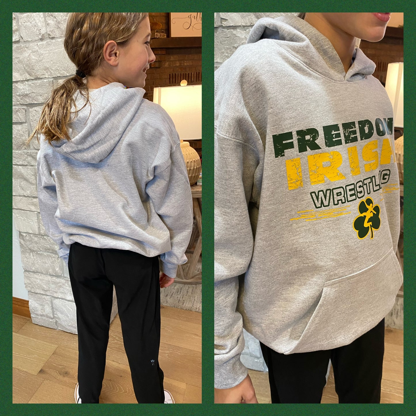 Freedom Irish Wrestling Youth Grey Hoodie