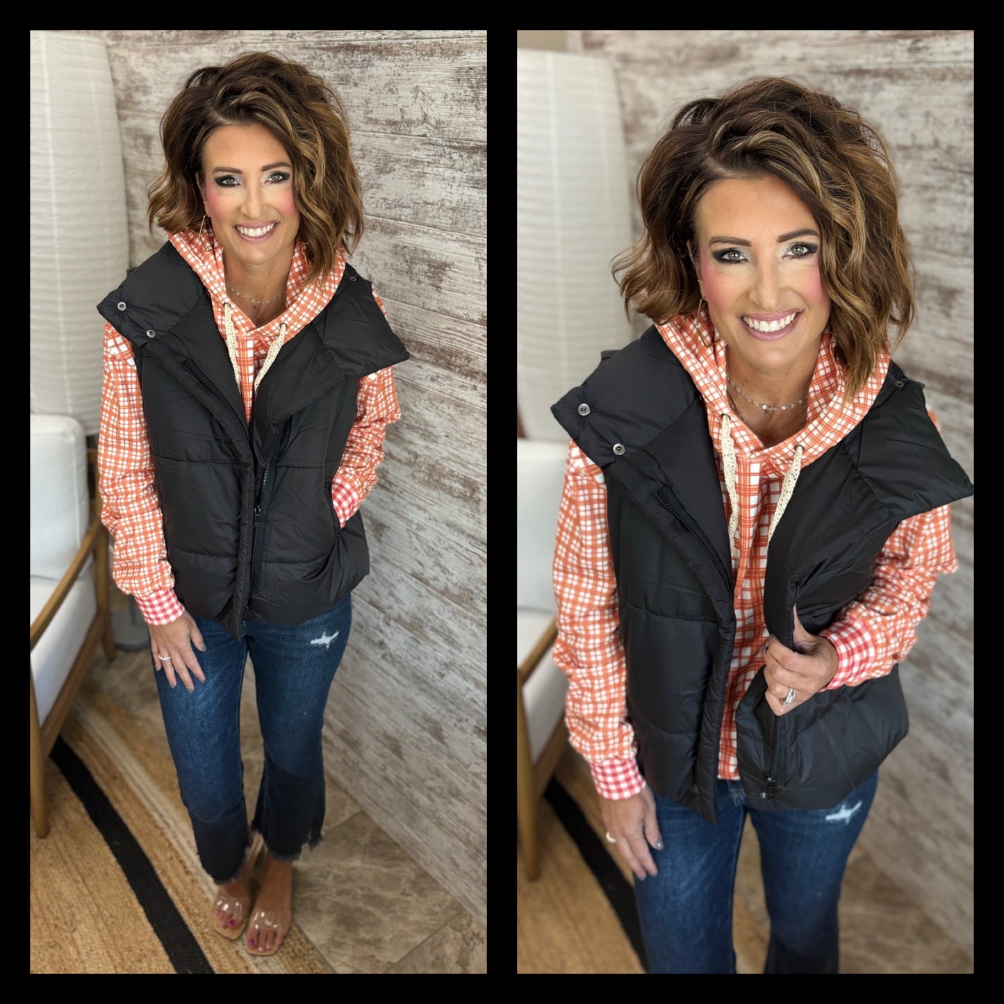 Asymmetrical Zip Up Vest  ~ 2 Colors