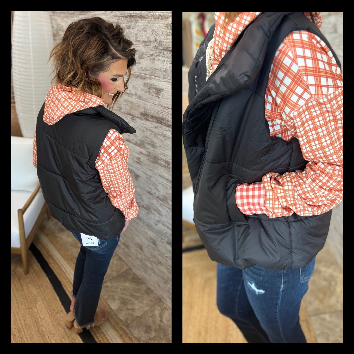 Asymmetrical Zip Up Vest  ~ 2 Colors