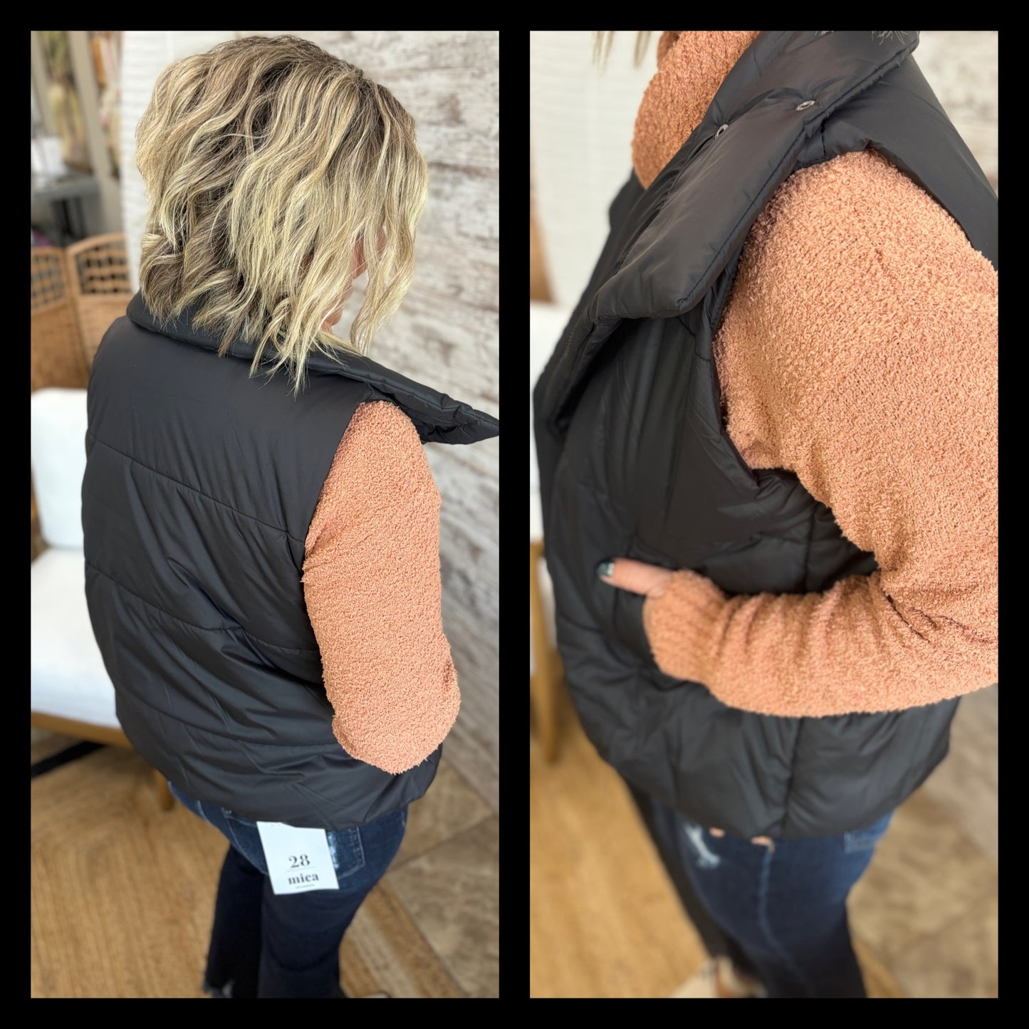 Asymmetrical Zip Up Vest  ~ 2 Colors