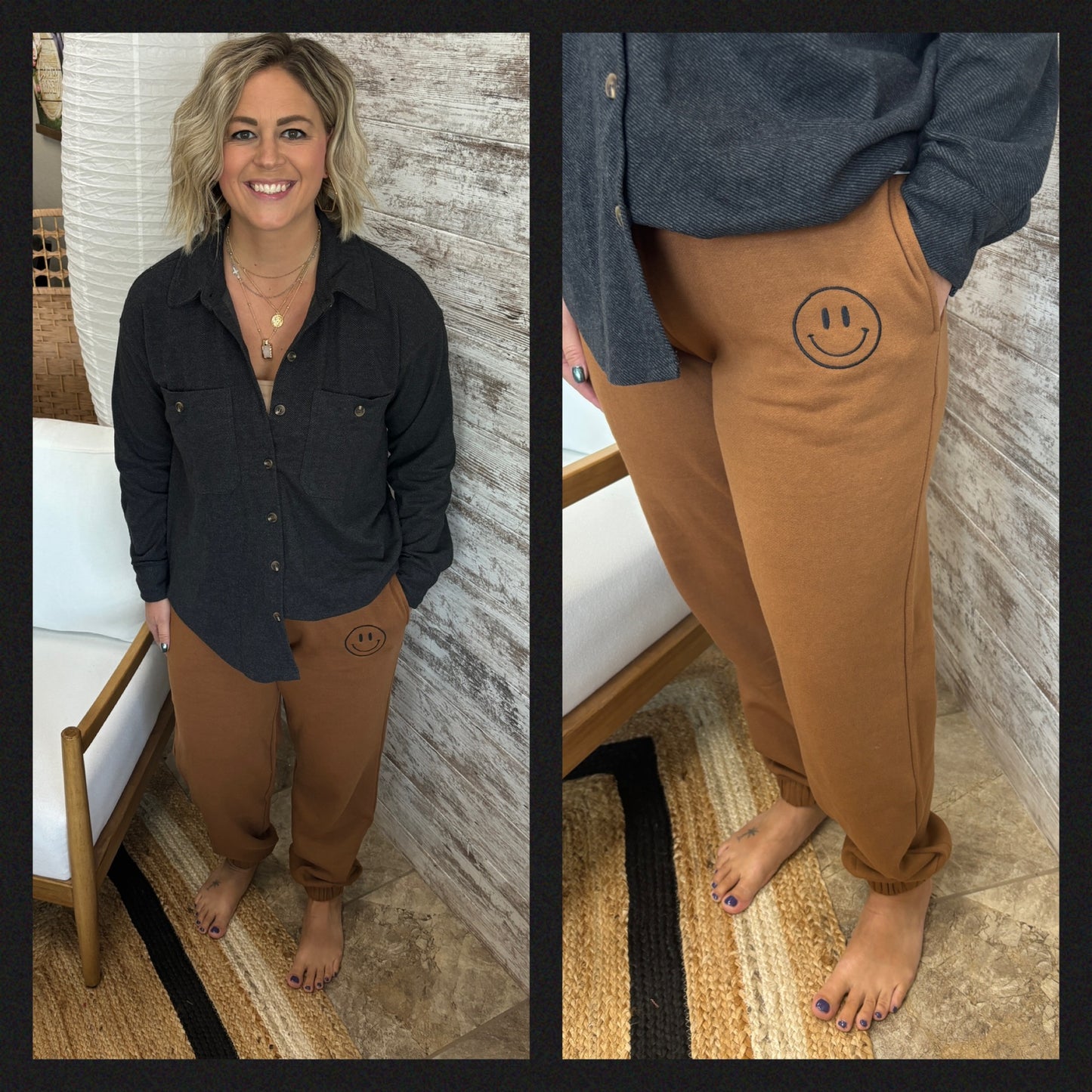 Ampersand Be Happy Camel Joggers