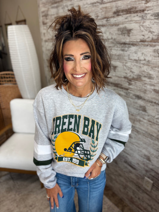 Green Bay Varsity Forest and White Stripe Pennant Crew