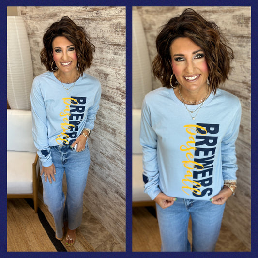 Brewers Baseball Bella Light Blue Long Sleeve