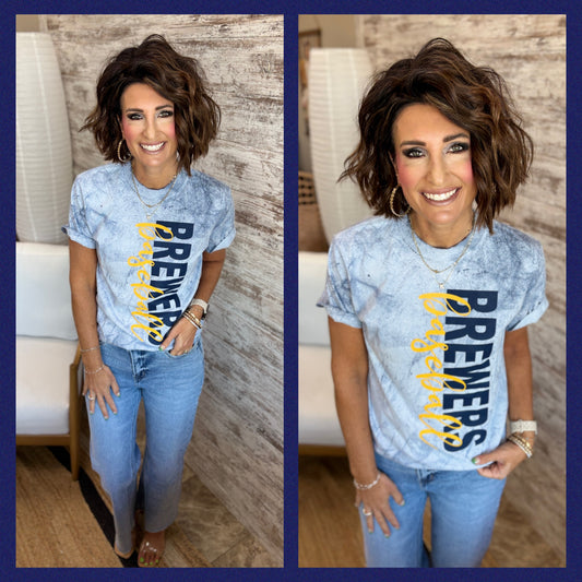 Brewers Baseball Comfort Colors Ocean Dyed Tee