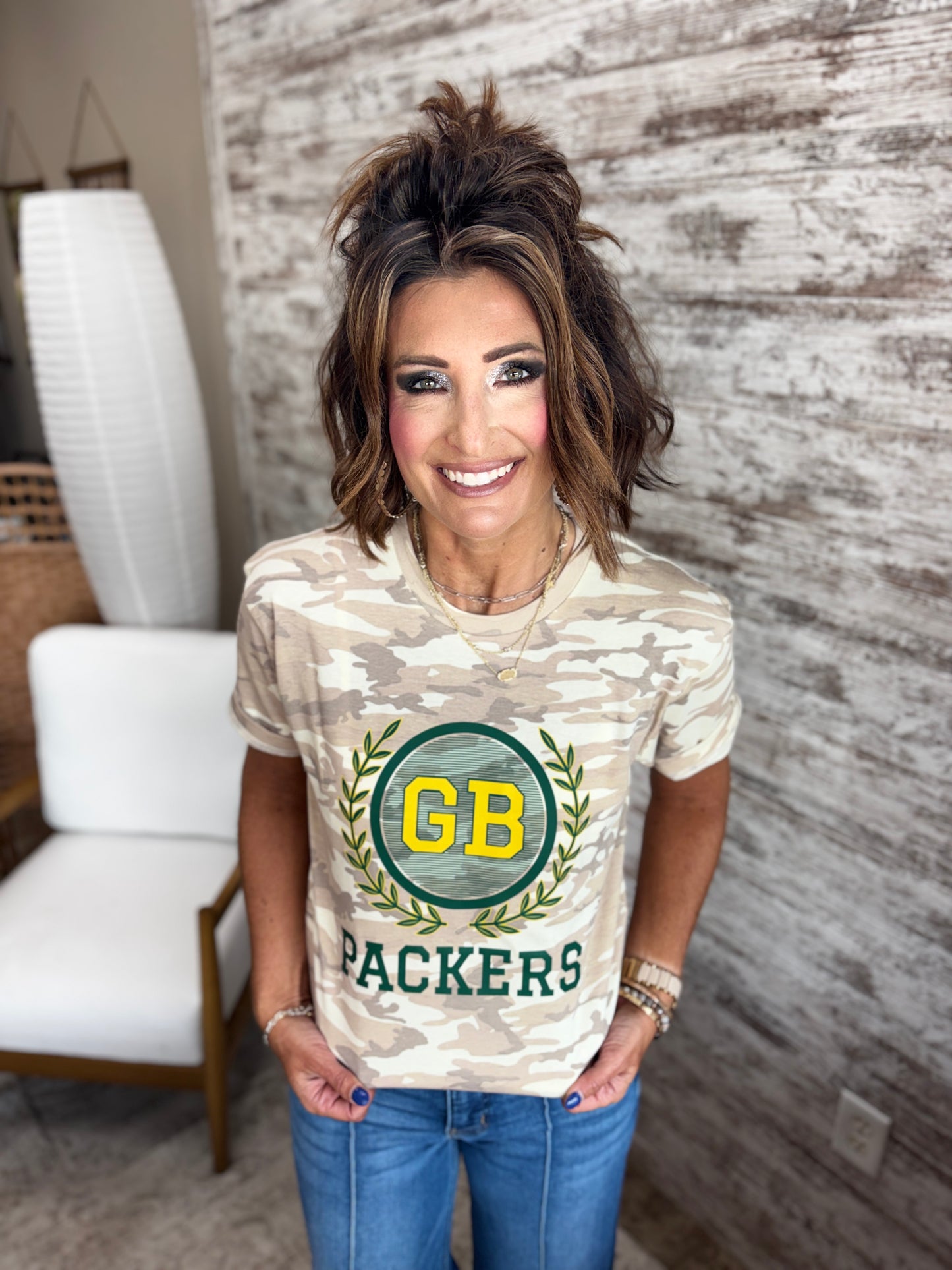 GB Packers Natural Camo LAT Tee ~ Youth and Adult
