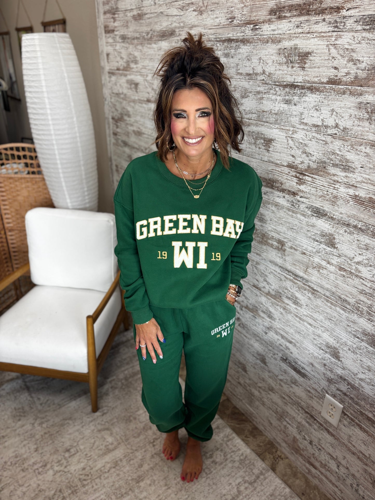 Green Bay Chenille Embroidered Sweatshirt