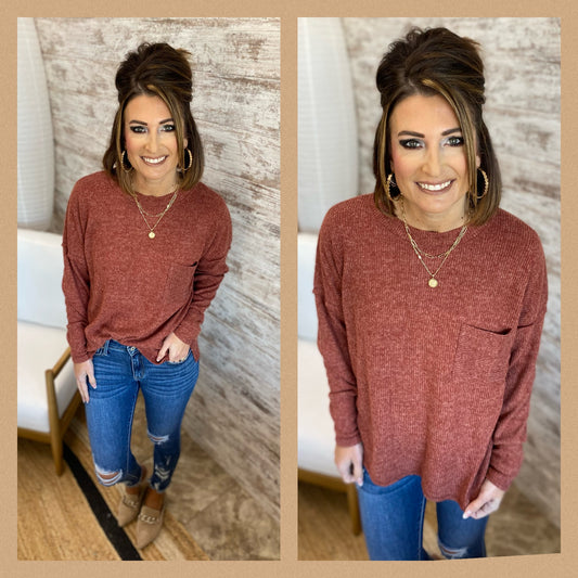 RIBBED BRUSHED MELANGE HACCI SWEATER