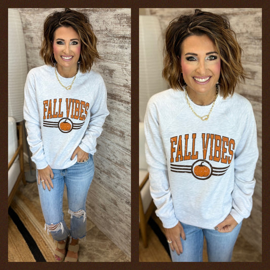 Fall Vibes Bella Canvas Ash Crew