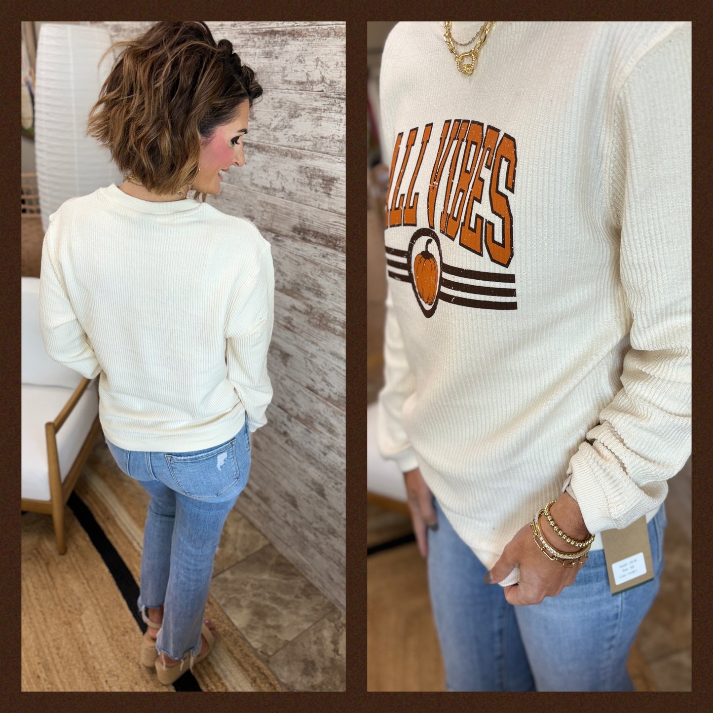 Fall Corded Pullover Crew ~ 2 Styles