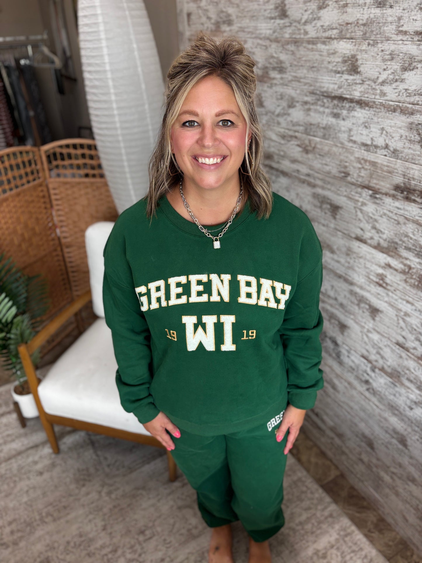 Green Bay Chenille Embroidered Sweatshirt