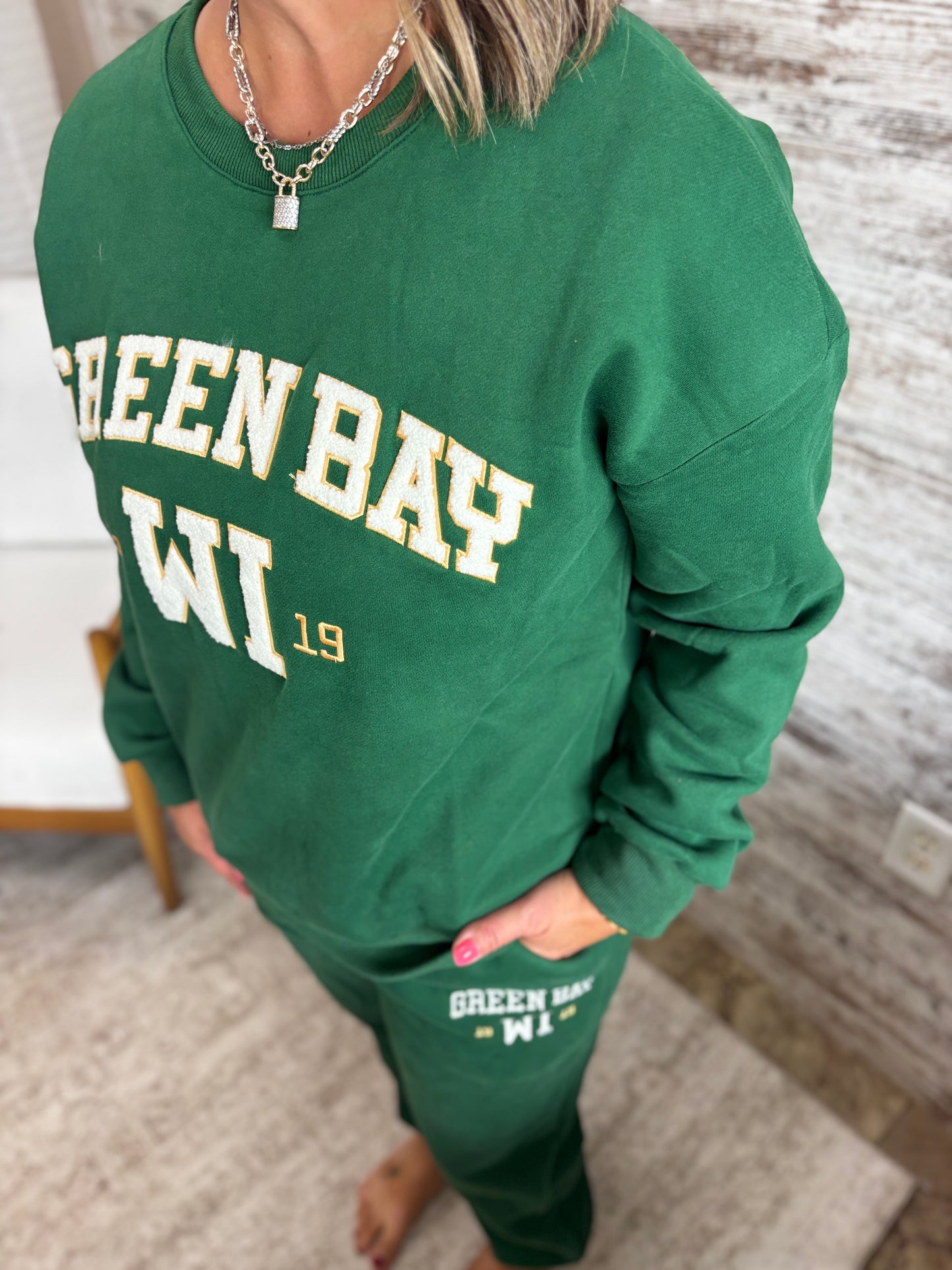 Green Bay Chenille Embroidered Sweatshirt