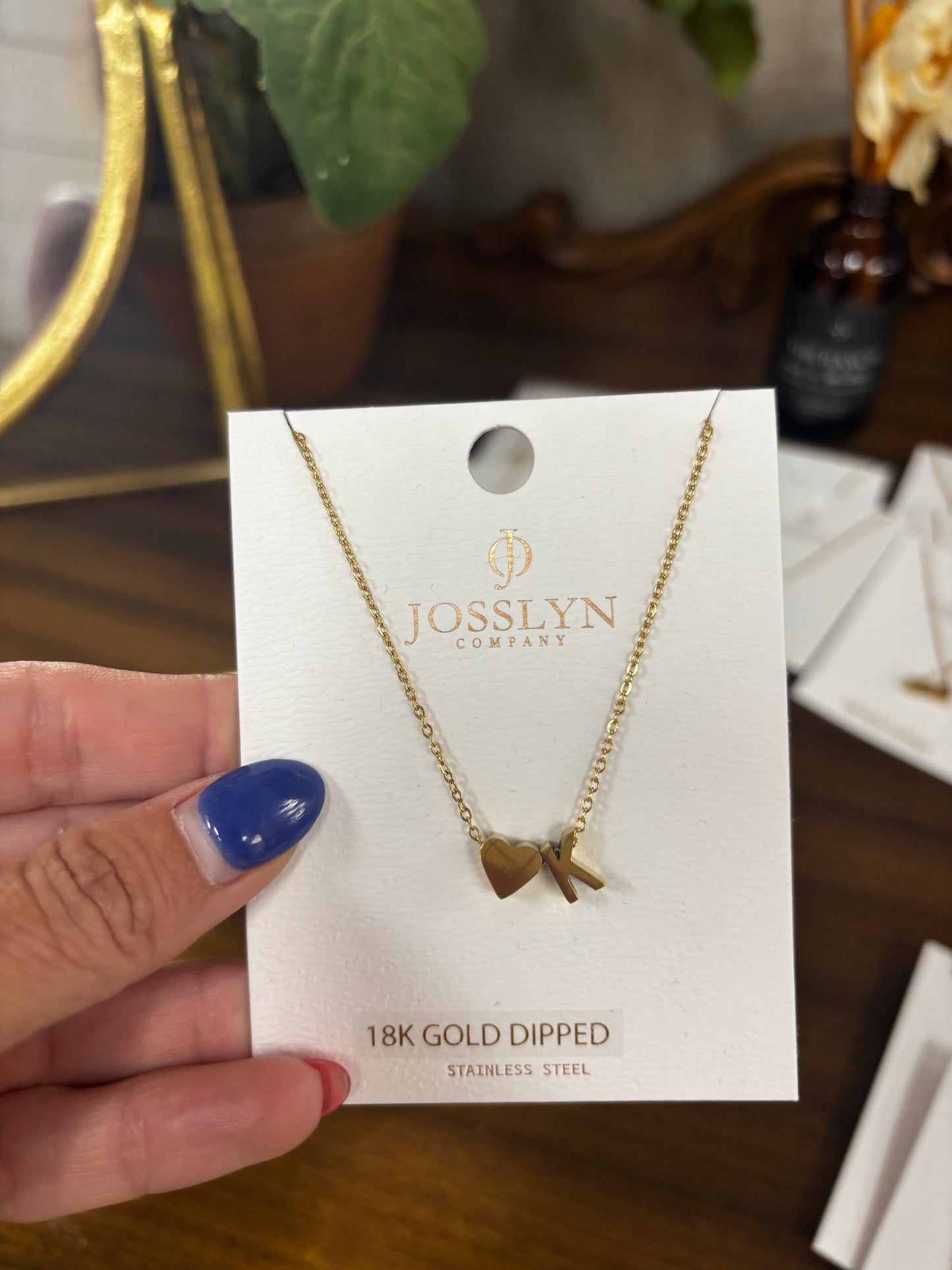 18K Stainless Steel Tarnish Free Initial Necklace