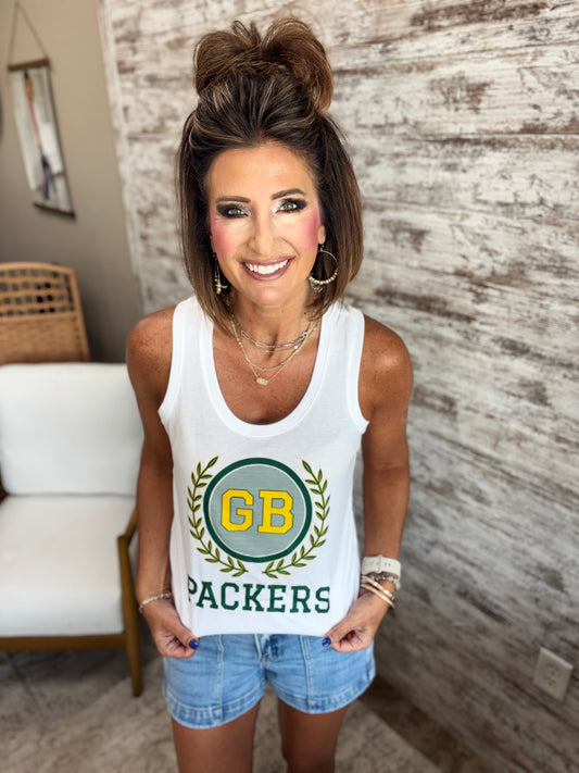 GB Packers White District Ladies Tank