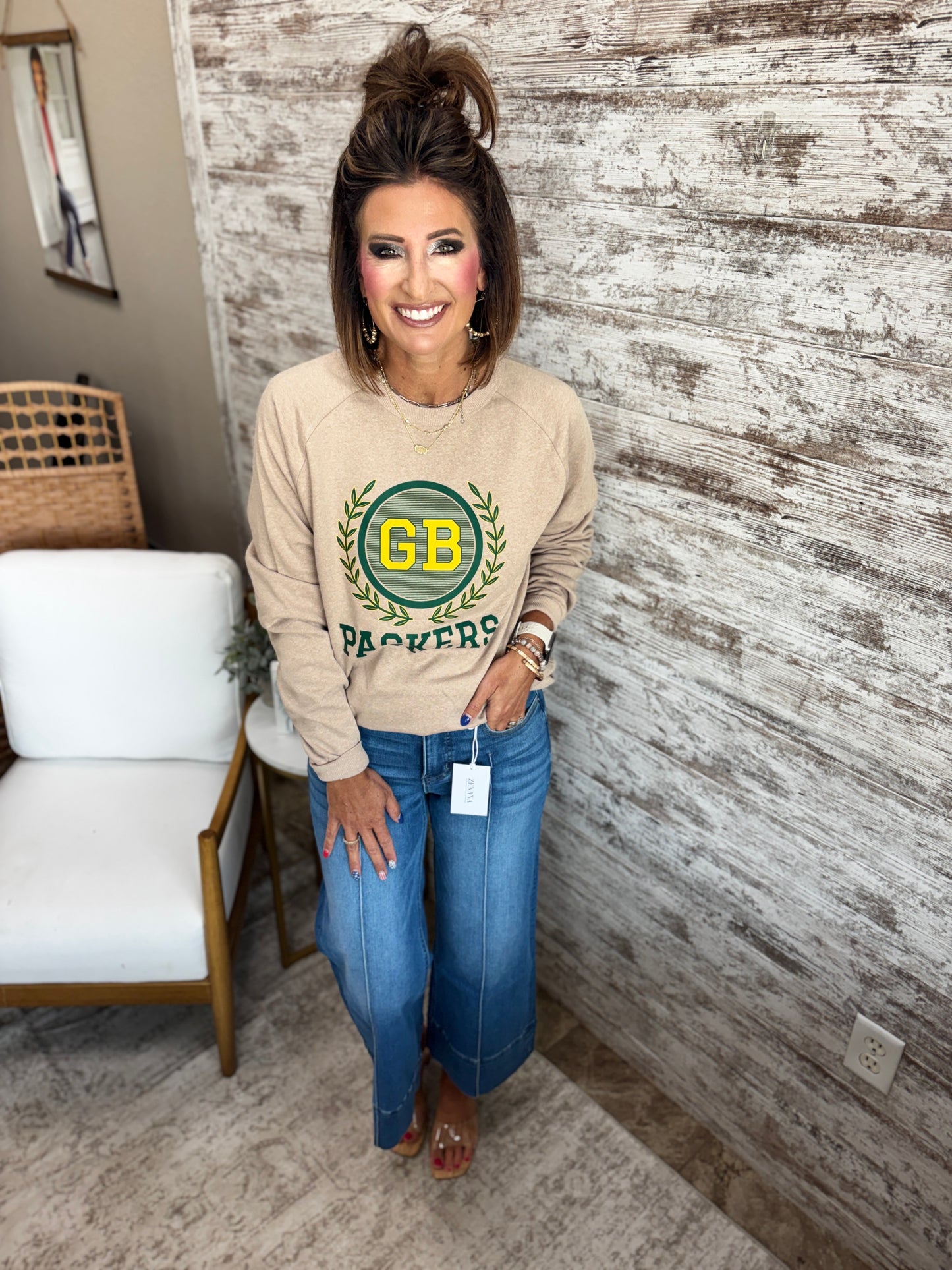 GB Packers Desert Sand District V.I.T Fleece Crew