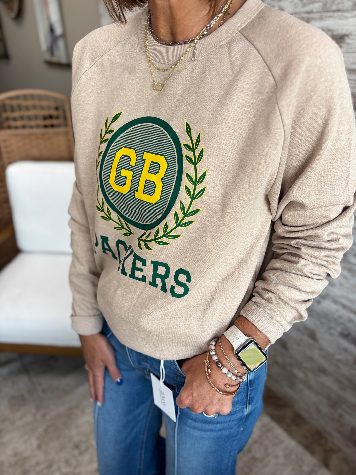 GB Packers Desert Sand District V.I.T Fleece Crew