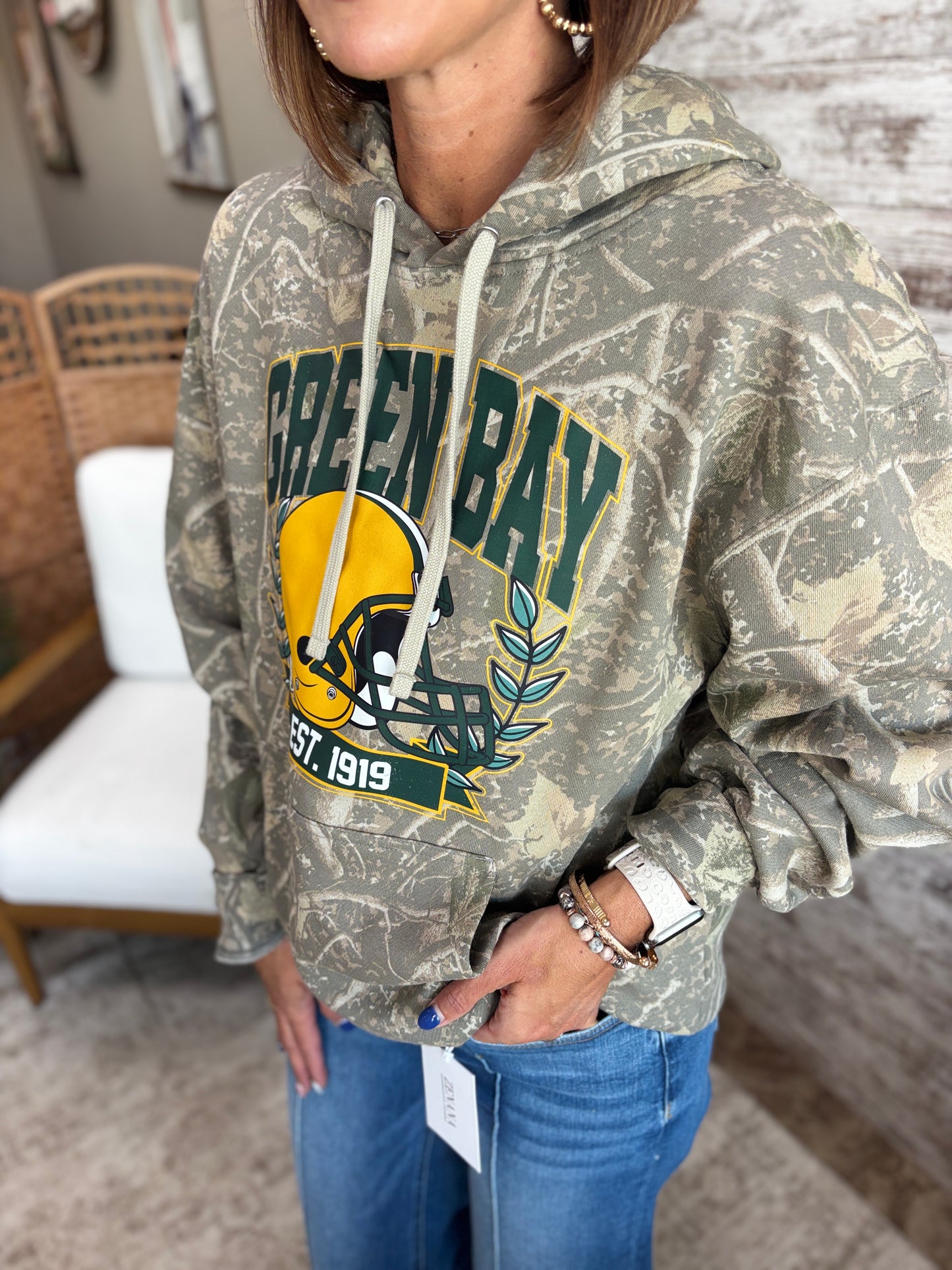 Green Bay Deadwood Camo Independent Trading Hoodie