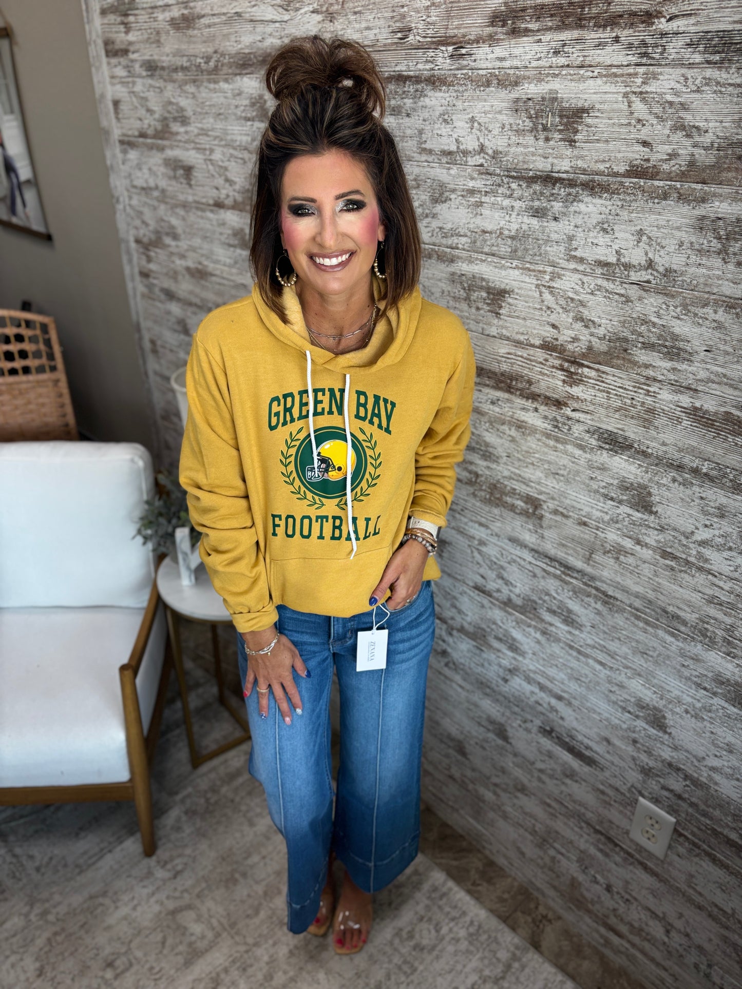 Green Bay Football BELLA+CANVAS Unisex Sponge Fleece Pullover Hoodie