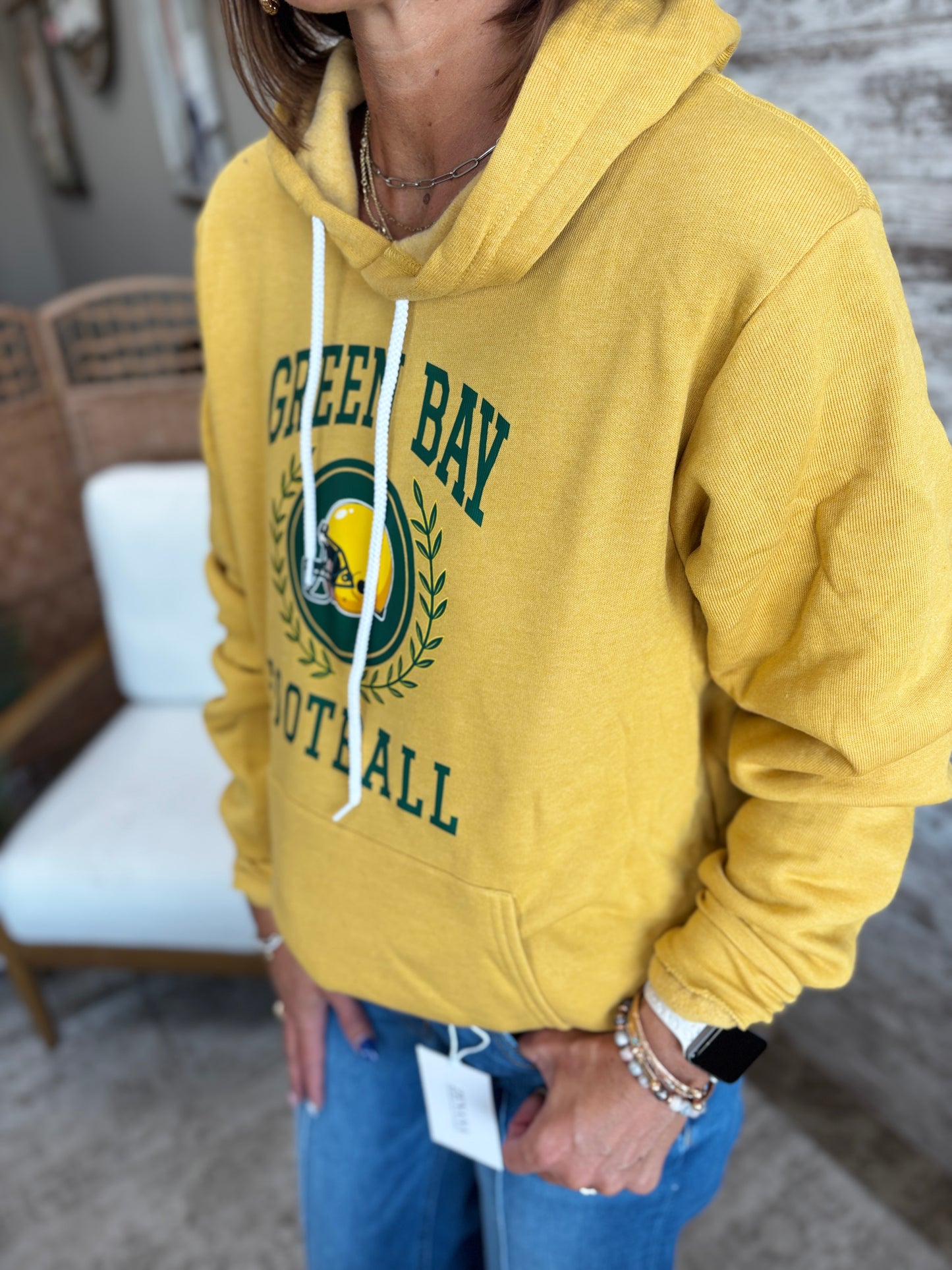 Green Bay Football BELLA+CANVAS Unisex Sponge Fleece Pullover Hoodie