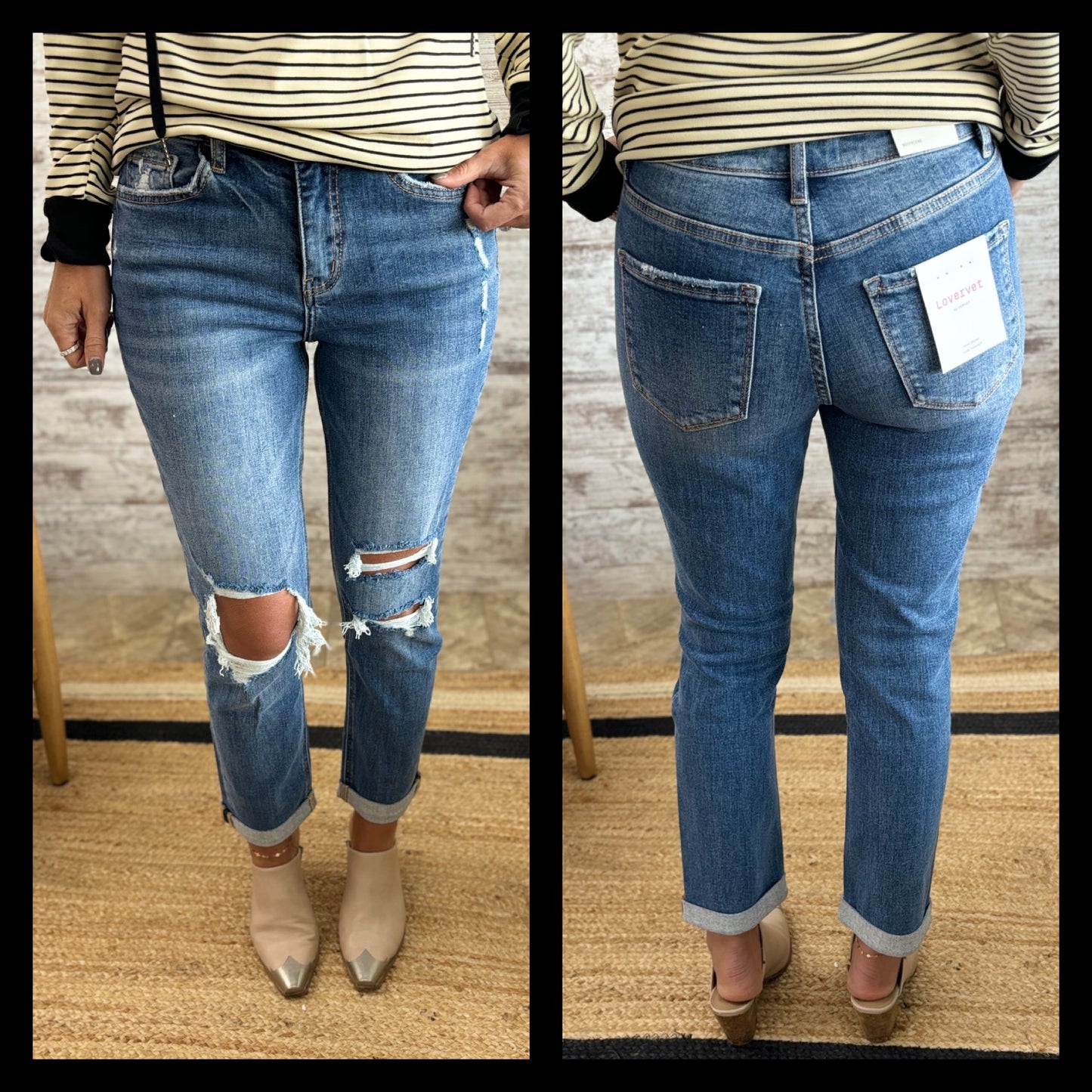 Lovervet Crop Rolled Hem Jean LV1000