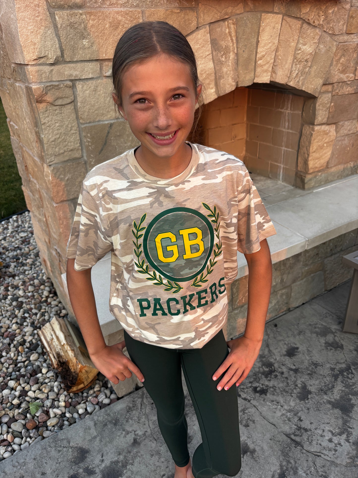 GB Packers Natural Camo LAT Tee ~ Youth and Adult
