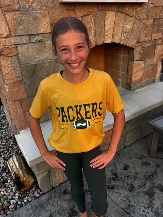 Green Bay Football Bella Canvas Heather Mustard Tee~  ~Youth and Adult
