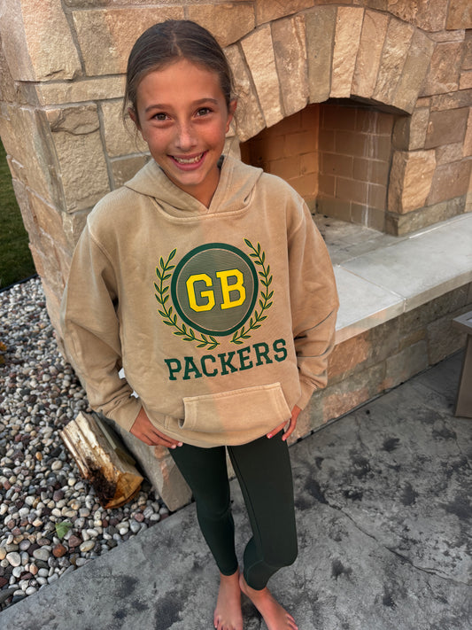 GB Packers Youth Pigment Dyed Sandstone Hoodie