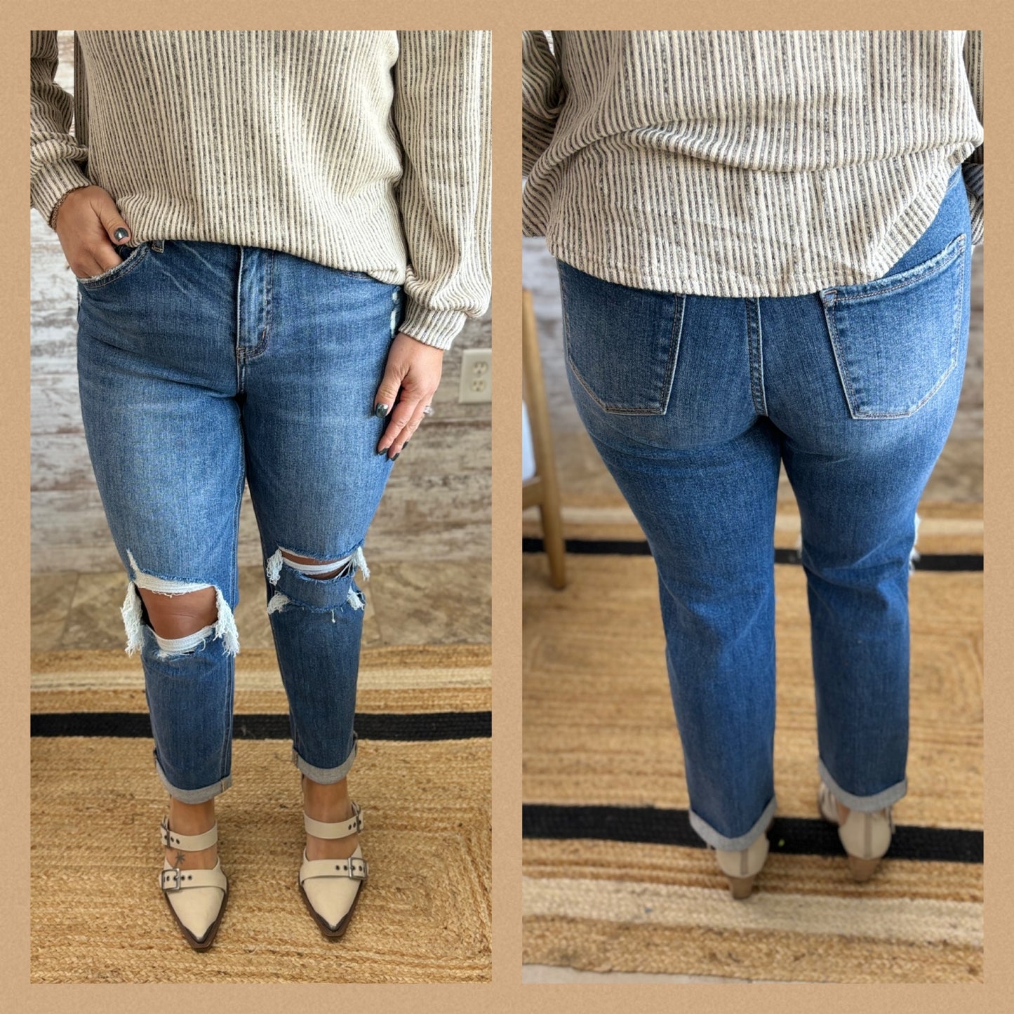 Lovervet Crop Rolled Hem Jean LV1000