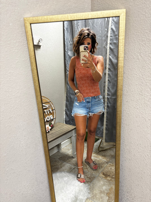Rust Two Tone Seamless Tank
