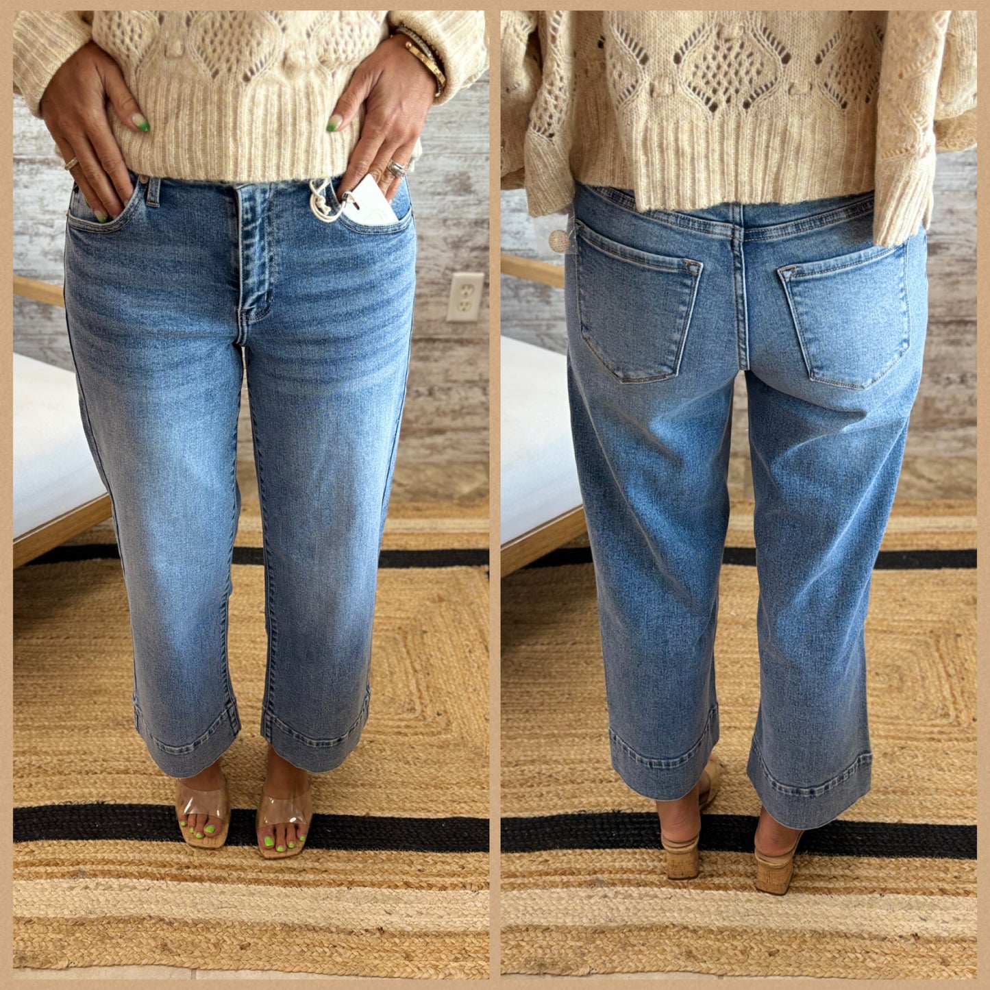 Kancan High Rise Wide Leg Crop KC7479D