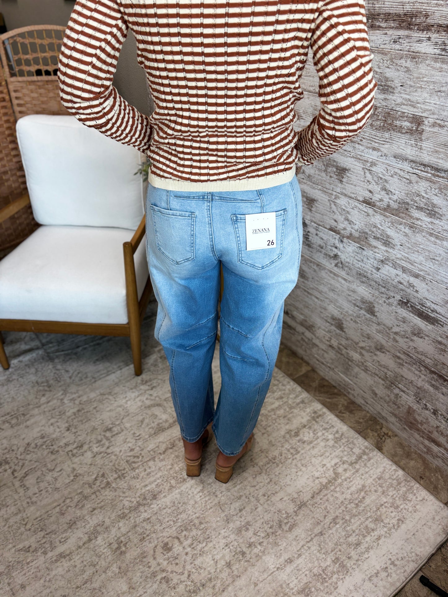 Zenana Light Wash Barrel Jeans DCP-9561LL